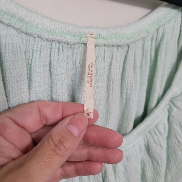 Free People Green Ombre Ruffle Off Shoulder Top Women’s Large GUC - Picture 5 of 9